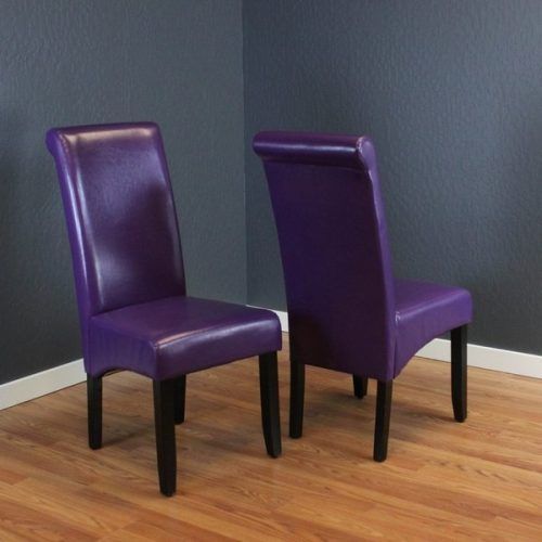 Purple Faux Leather Dining Chairs (Photo 6 of 20)