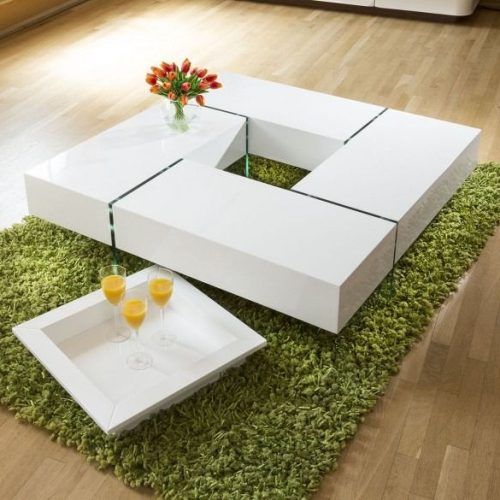 Square High-Gloss Coffee Tables (Photo 4 of 20)