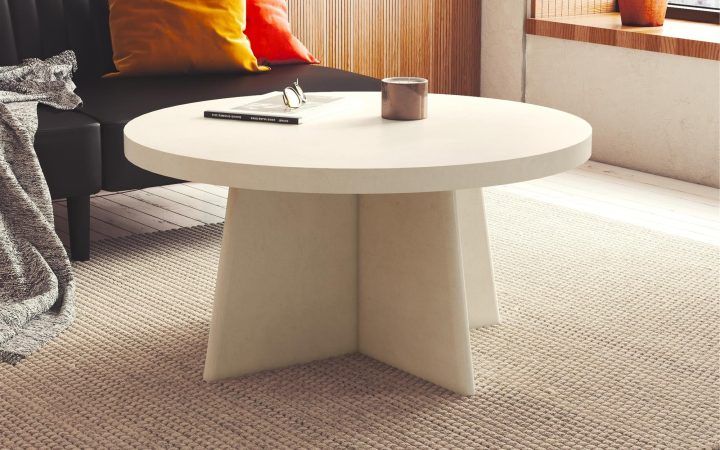 2024 Latest Liam Round Plaster Coffee Tables