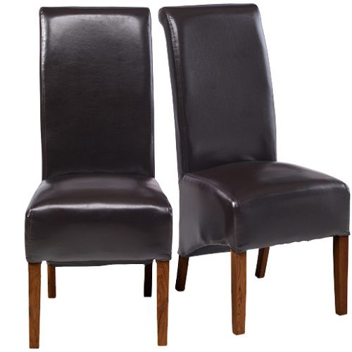 Dark Brown Leather Dining Chairs (Photo 13 of 20)