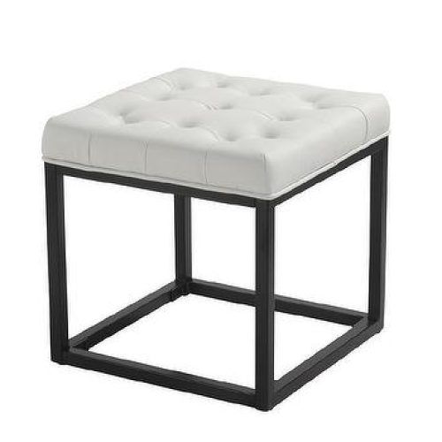 Gray And Cream Geometric Cuboid Pouf Ottomans (Photo 12 of 20)