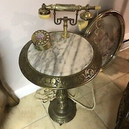 Antique Brass Round Console Tables (Photo 13 of 20)