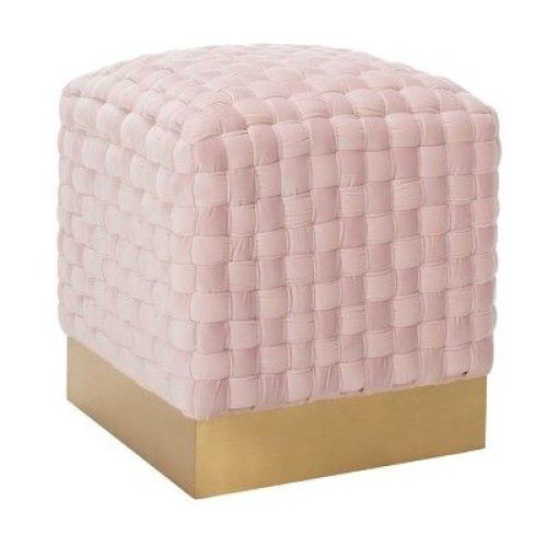 Pink Fabric Banded Ottomans (Photo 4 of 20)