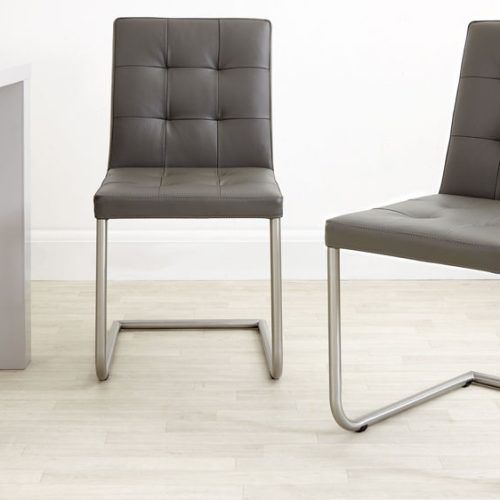 Grey Leather Dining Chairs (Photo 1 of 20)
