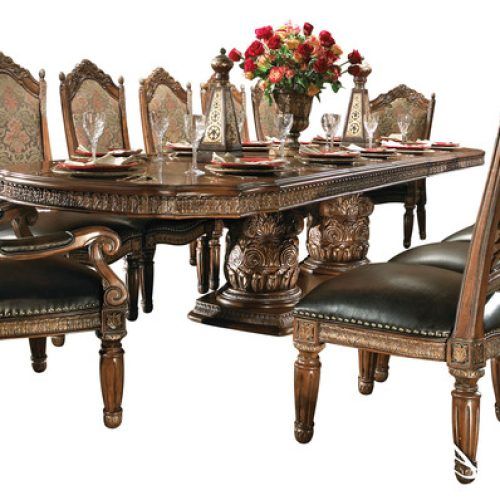 Valencia 5 Piece Round Dining Sets With Uph Seat Side Chairs (Photo 3 of 20)