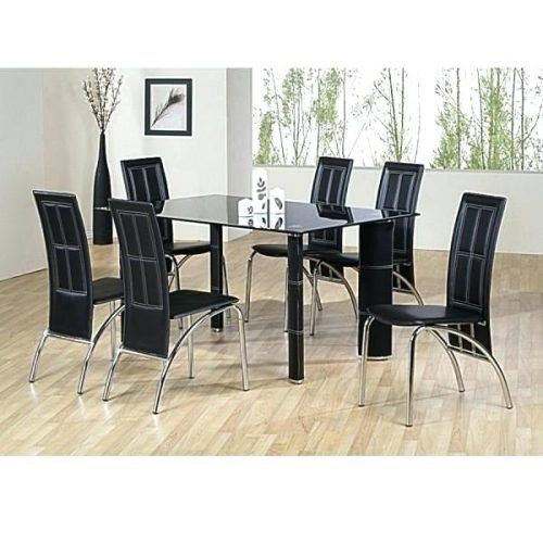 Black Glass Dining Tables And 6 Chairs (Photo 20 of 20)