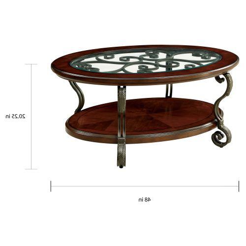 Cohler Traditional Brown Cherry Oval Coffee Tables (Photo 1 of 20)