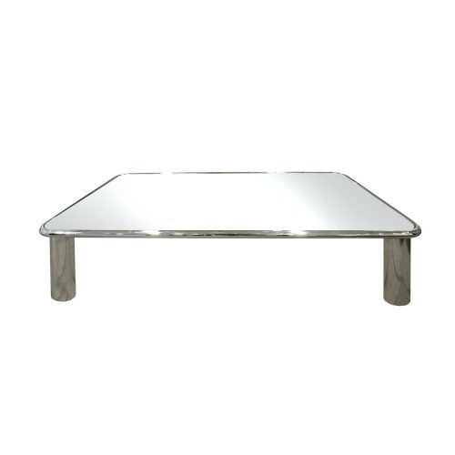 Contemporary Chrome Glass Top And Mirror Shelf Coffee Tables (Photo 13 of 20)