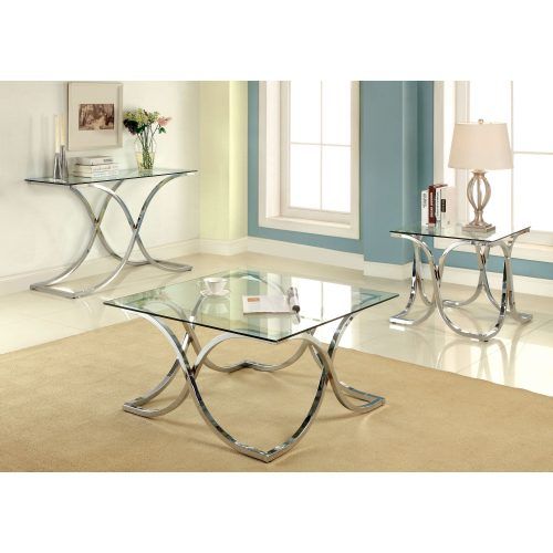 Furniture Of America Tellarie Contemporary Chrome Coffee Tables (Photo 9 of 20)