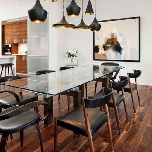 Glass Dining Tables With Wooden Legs (Photo 6 of 20)