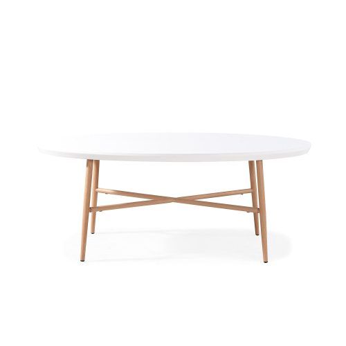 Handy Living Miami White Oval Coffee Tables With Brown Metal Legs (Photo 12 of 20)
