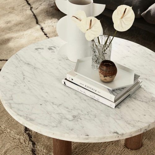 Honey Oak And Marble Coffee Tables (Photo 8 of 20)