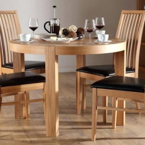 Round Oak Dining Tables And 4 Chairs (Photo 14 of 20)