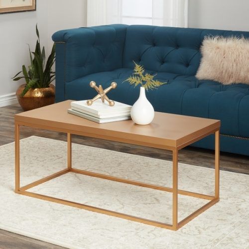 Walnut Wood And Gold Metal Coffee Tables (Photo 7 of 20)