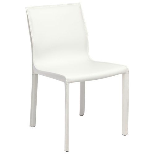 White Leather Dining Chairs (Photo 1 of 20)