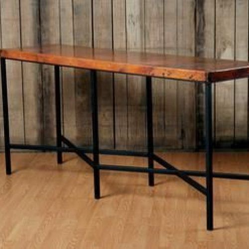 Brown Wood And Steel Plate Console Tables (Photo 6 of 20)