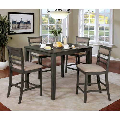 Hanska Wooden 5 Piece Counter Height Dining Table Sets (Set Of 5) (Photo 3 of 20)