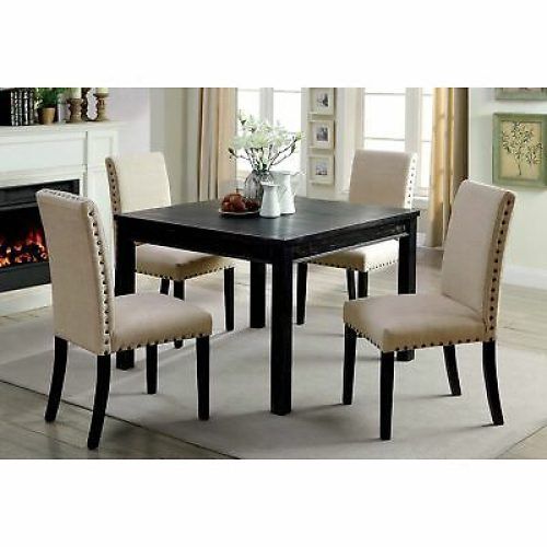 Hanska Wooden 5 Piece Counter Height Dining Table Sets (Set Of 5) (Photo 12 of 20)