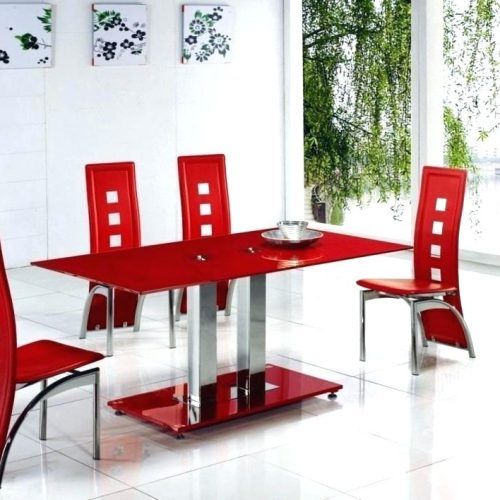 Bate Red Retro 3 Piece Dining Sets (Photo 10 of 20)