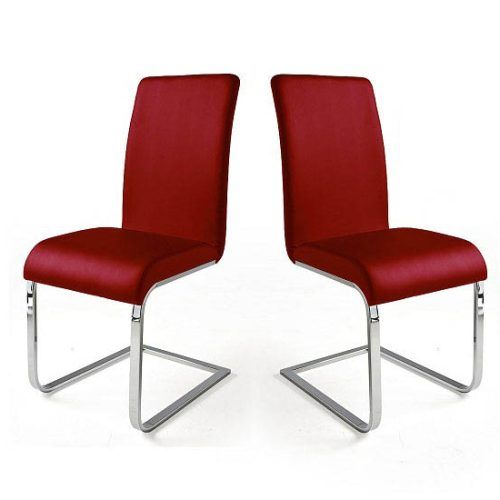 Red Leather Dining Chairs (Photo 8 of 20)