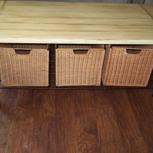 Coffee Table With Wicker Basket Storage (Photo 13 of 20)