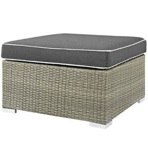 Charcoal And Light Gray Cotton Pouf Ottomans (Photo 13 of 20)