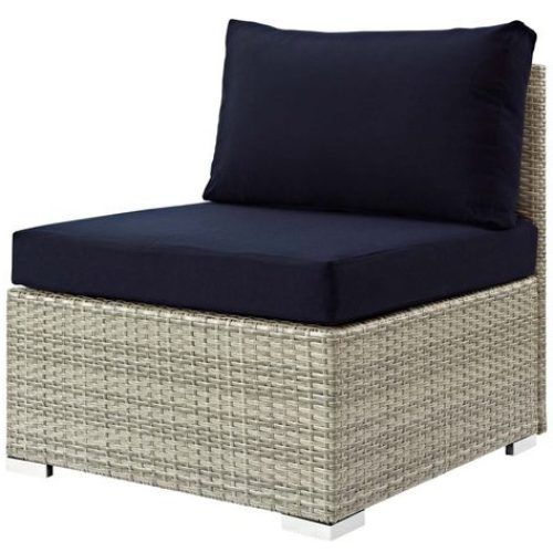Navy And Light Gray Woven Pouf Ottomans (Photo 17 of 20)