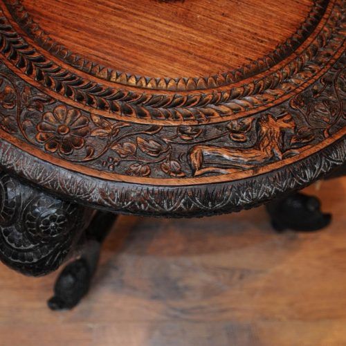 Round Carved Wood Coffee Tables (Photo 11 of 20)