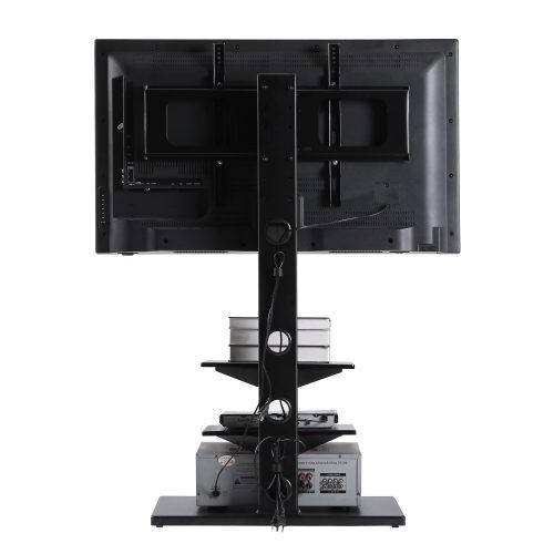 Rfiver Universal Floor Tv Stands Base Swivel Mount With Height Adjustable Cable Management (Photo 3 of 20)