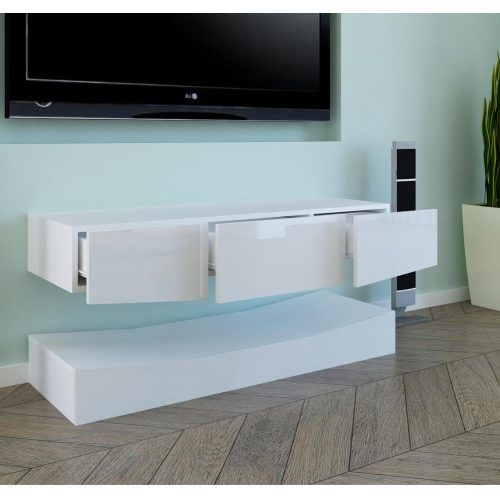 Ktaxon Modern High Gloss Tv Stands With Led Drawer And Shelves (Photo 18 of 20)