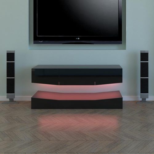 Ktaxon Modern High Gloss Tv Stands With Led Drawer And Shelves (Photo 15 of 20)
