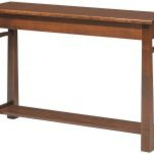 Pecan Brown Triangular Console Tables (Photo 2 of 12)