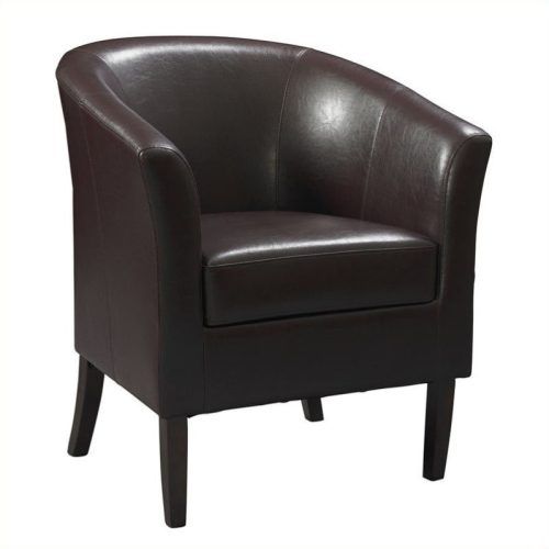 Faux Leather Barrel Chairs (Photo 2 of 20)