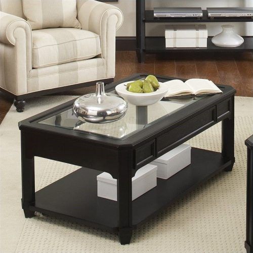 Black Round Glass-Top Cocktail Tables (Photo 5 of 20)