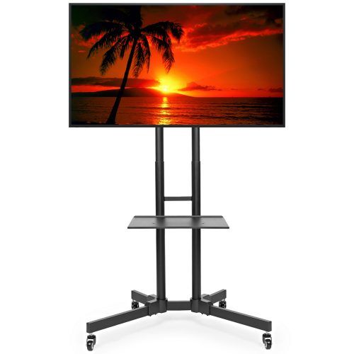 Easyfashion Adjustable Rolling Tv Stands For Flat Panel Tvs (Photo 12 of 20)