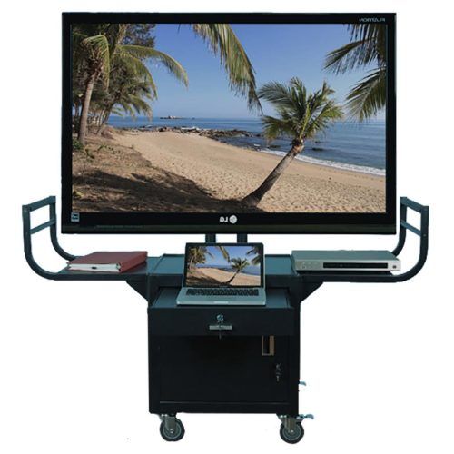 Modern Black Tv Stands On Wheels (Photo 15 of 20)