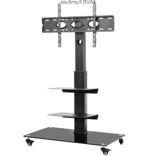 Easyfashion Adjustable Rolling Tv Stands For Flat Panel Tvs (Photo 1 of 20)