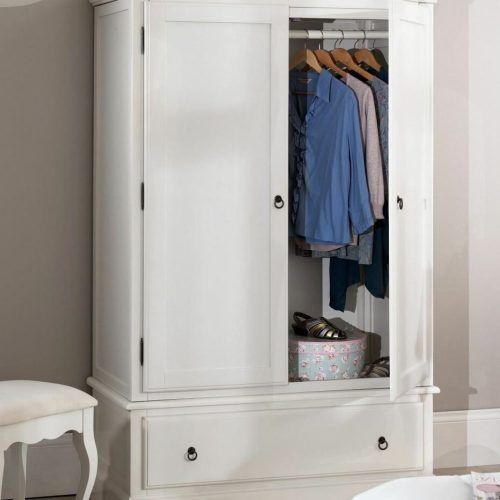 White Double Wardrobes With Drawers (Photo 15 of 20)