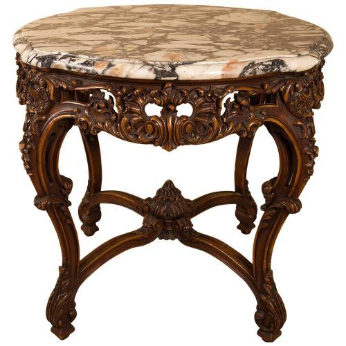 Round Carved Wood Coffee Tables (Photo 7 of 20)