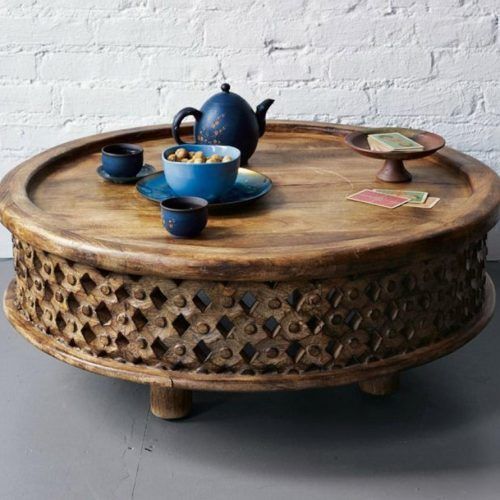 Round Carved Wood Coffee Tables (Photo 2 of 20)