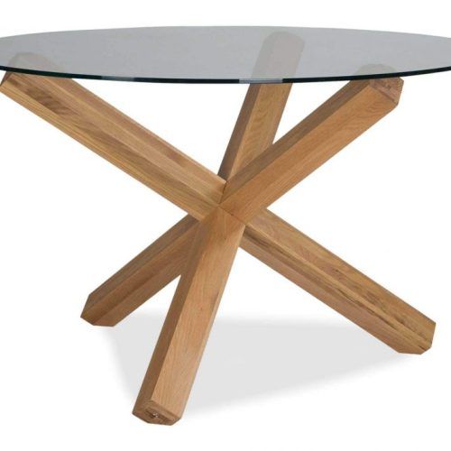 Round Glass Dining Tables With Oak Legs (Photo 2 of 20)