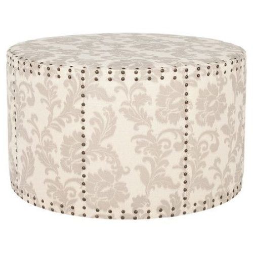 Gray Fabric Round Modern Ottomans With Rope Trim (Photo 19 of 20)