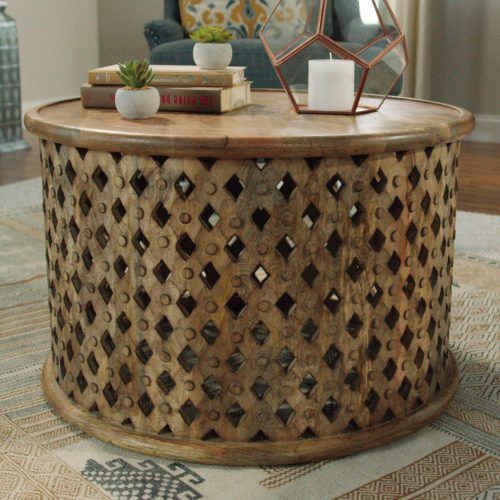 Round Carved Wood Coffee Tables (Photo 1 of 20)