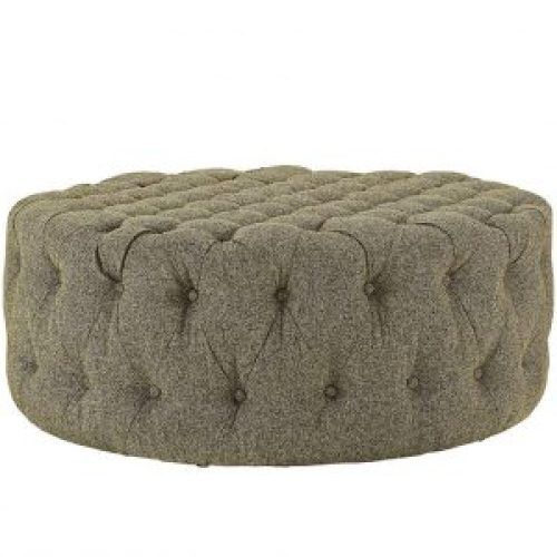 Snow Tufted Fabric Ottomans (Photo 11 of 20)