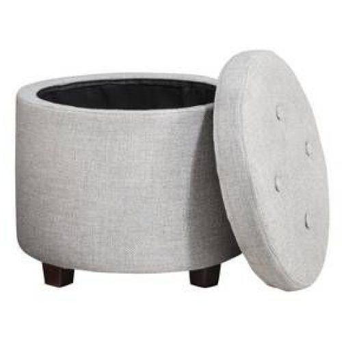 Textured Gray Cuboid Pouf Ottomans (Photo 11 of 20)
