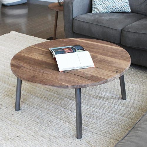 Walnut Wood And Gold Metal Coffee Tables (Photo 14 of 20)
