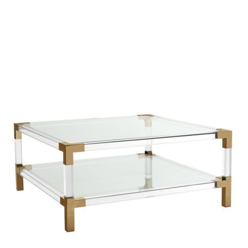 Acrylic Glass And Brass Coffee Tables (Photo 4 of 20)