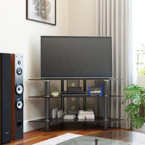 Glass Shelves Tv Stands For Tvs Up To 65" (Photo 8 of 20)