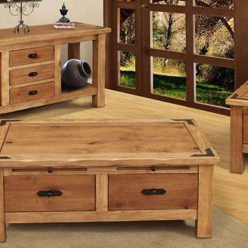 Rustic Coffee Table Drawers (Photo 14 of 20)