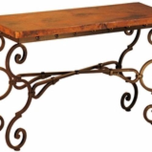 Oval Aged Black Iron Console Tables (Photo 15 of 20)